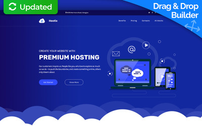 Landing Page Template namens "Web Hosting MotoCMS 3" #68220