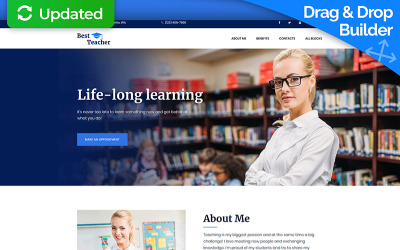 Miglior insegnante - Education MotoCMS 3 Landing Page Template