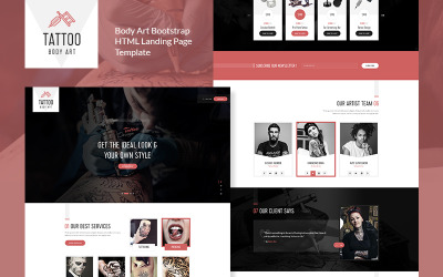 Modello di pagina di destinazione Bootstrap Tattoo Body Art