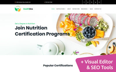 Programas de certificación de nutrición Plantilla Moto CMS 3