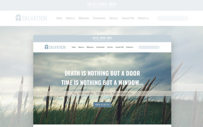 Salvation - Church & Funeral Home Landing Page PSD Template