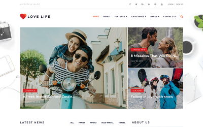 Tema De WordPress "Love Life - Responsive Personal Blog" #68261