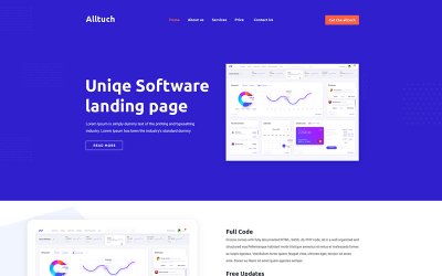 Alltuch - Modèle PSD de page de destination de logiciel