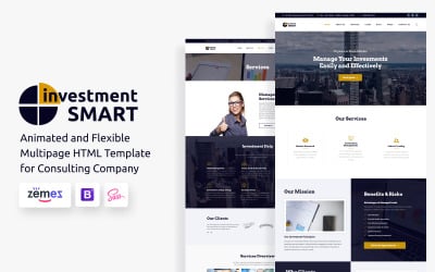 Investment Smart - Plantilla para sitio web de empresa de gestión de inversiones