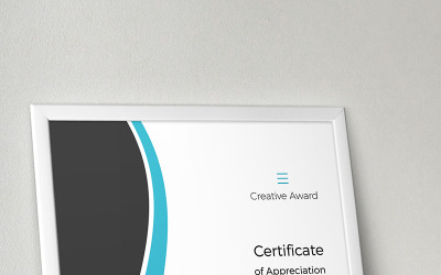 Modelo de certificado de prêmio criativo