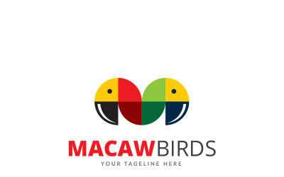 Pájaro guacamayo - plantilla de logotipo
