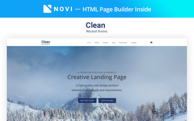 Responsivt Clear - Simple Creative Agency HTML with Novi Builder Landing Page-mall #68348