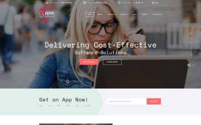 Reszponzív Sapp Software - Cool App Developing Complany Multipage HTML Weboldal sablon 68305