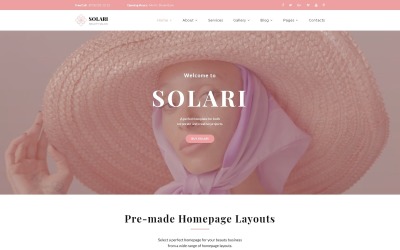 Solari - Güzellik Salonu HTML5 Web Sitesi Şablonu