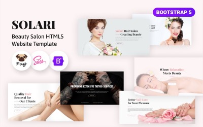 Solari - Skönhetssalong HTML5 webbplatsmall