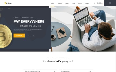 Tema Joomla Responsive #68391 "BitKing - Cryptocurrency Creative"