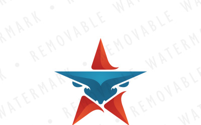 Abstrakte Bull Star Logo Vorlage
