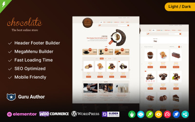 Csokoládé - sütemény és kávé WooCommerce téma