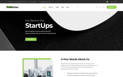 Freshmen - Startup-Unternehmen WordPress Elementor Theme