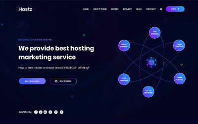 Hoarz - Hosting PSD-sjabloon
