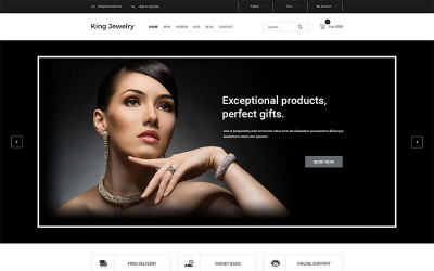 King Jewelry Commerce électronique simple et propre - Modèle PSD
