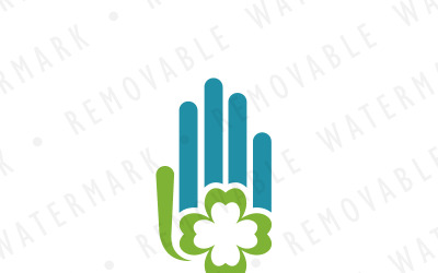 Klaverblad Hand Logo sjabloon