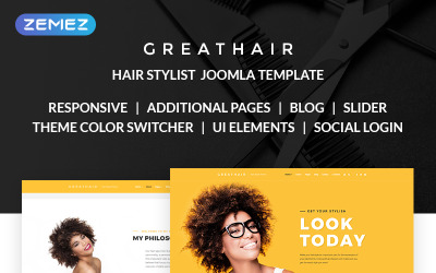Reszponzív Greathair - Fancy Hair Stylist Joomla sablon 68467