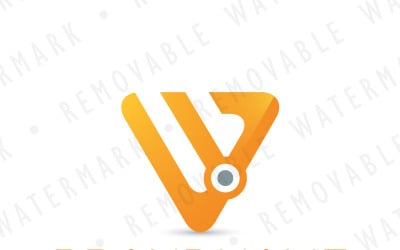 W Triangle Node Logo Template