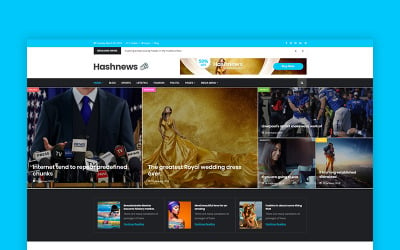 Hashnews - Шаблон веб-сайту для журналів та газет