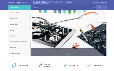 Medstore - Modelo de OpenCart para loja on-line de equipamentos médicos responsivos