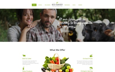 Responsivt Rich Harvest - Farming HTML5 with Built-In Novi Builder Landing Page-mall #68507