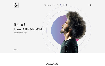 Reszponzív Abrar Wall - Resume HTML Nyítóoldal sablon 68585
