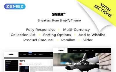 Shopify Theme namens "SNKR - Sneakers Store" #68549