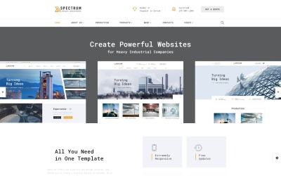 "Spectrum - Construction Multipage HTML Website Template" - адаптивний Шаблон сайту №68521