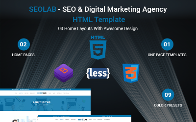Website Vorlage namens "SEOLAB - SEO & Digital Marketing Agency HTML" #68551
