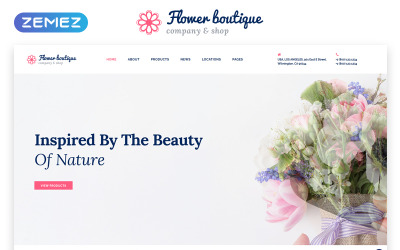 Flower Boutique HTML5-websitesjabloon met meerdere pagina&amp;#39;s