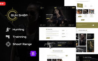 Gun Shop HTML-mall Webbplatsmall