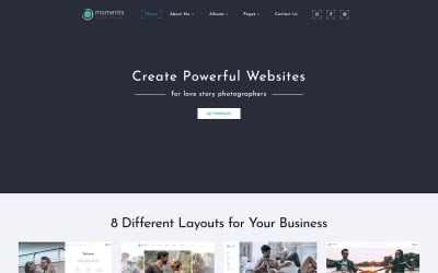 Moments - Plantilla de sitio web multipropósito para portafolio de fotógrafos
