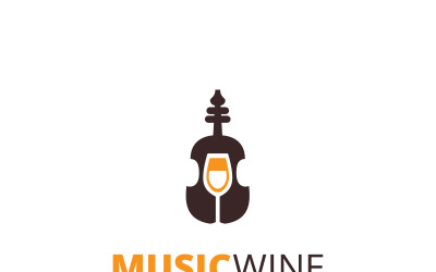 Plantilla de logotipo de vino de música