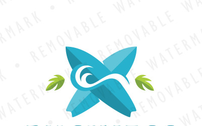 Tidal Wave Surfing Logo Template