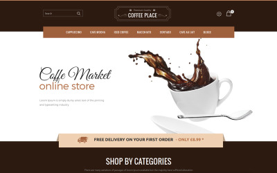 "Coffee Place" Responsive OpenCart Template №68713
