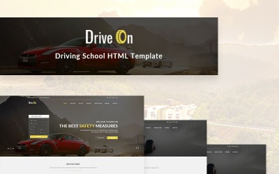 "DriveOn – Driving School Website Template" - адаптивний Шаблон сайту №68761