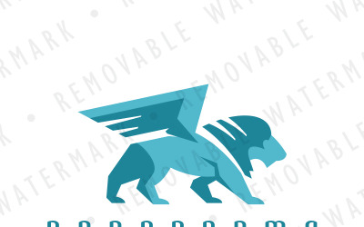 Kanatlı Aslan Logo Şablonu