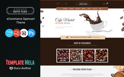 Koffieplaats - OpenCart-sjabloon voor koffie en drankjes