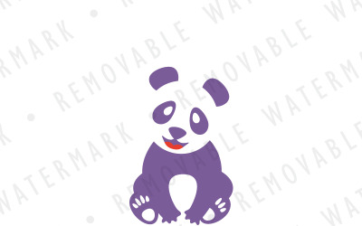Plantilla de logotipo de panda adorable