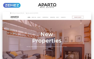 Aparto - Modèle de site Web HTML multi-pages réactif pour l&amp;#39;immobilier