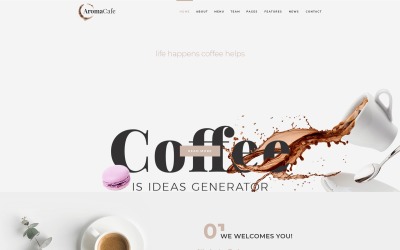 Aromacafe-咖啡店WordPress Elementor主题