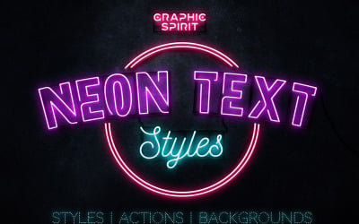 Neon Text Layer Styles &amp; Extras Bundle