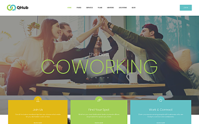 "Qhub - Coworking and Office Space" thème WordPress adaptatif #68818