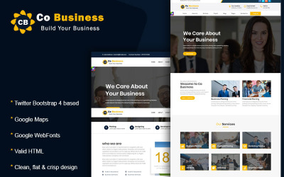 Co Business - корпоративный, деловой, шаблон веб-сайта HTML5 и Bootstrap 4