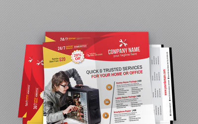 Computer Repair or Servicing Flyer - Corporate Identity Template