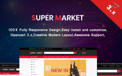 Plantilla OpenCart "Super Market" #68905