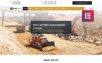 Responsivt Roadastan - Road Construction Elementor WordPress-tema #68939