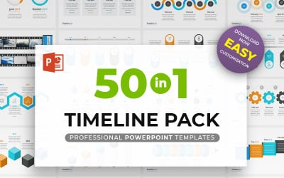 Timeline Pack 50 i 1 PowerPoint-mall