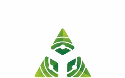 Triangle Eco Green Tech Logo Template